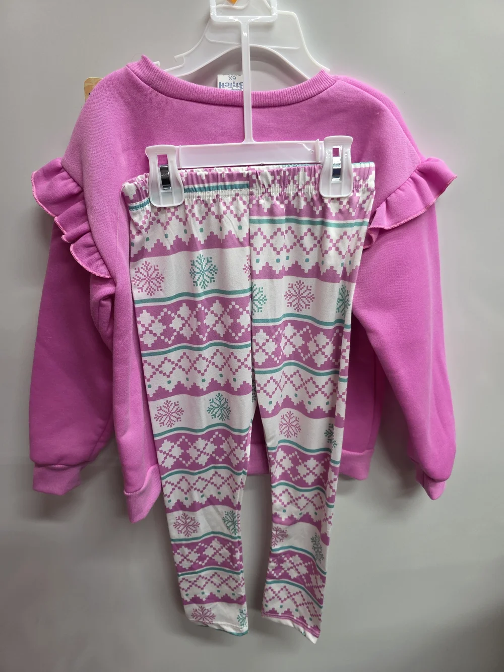 Girls Pink Character Snow Globe Sweatshirt & Leggings Matching Set